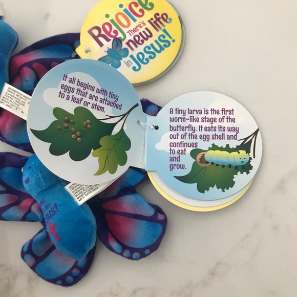 Rejoice There's New Life In Jesus Butterfly and Mini Book 12 pages Super soft - Picture 2 of 4